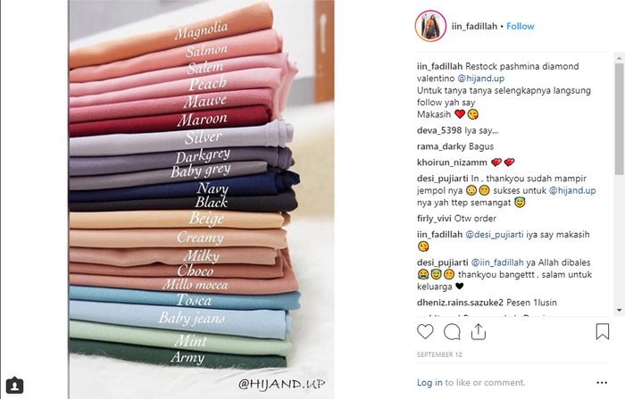 Iin Fadillah jualan jilbab