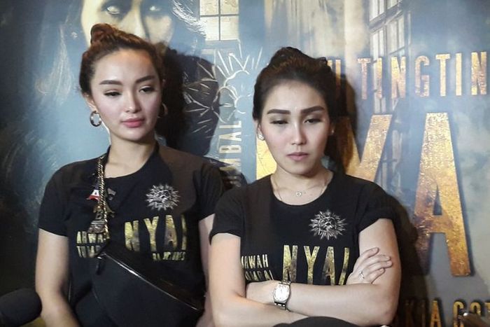 Ayu Ting Ting dan Zaskia Gotik saat ditemui di XXI Plaza Depok, Minggu (25/11/2018).