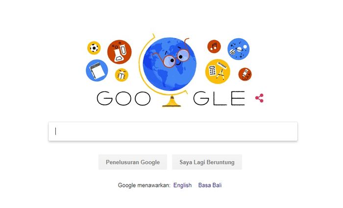 Google Doodle untuk memperingati Hari Guru Nasional 2018.