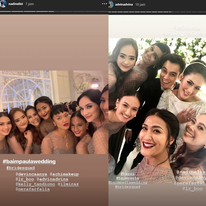 Kompaknya para model papan atas jadi bridesmaid Paula Verhoeven dan Baim Wong