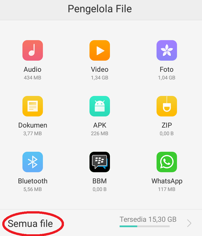 Pilih opsi Semua File