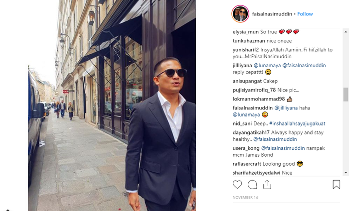 Faisal Nasimuddin, anak konglomerat Malaysia yang curi perhatian karena interaksinya dengan Luna Maya