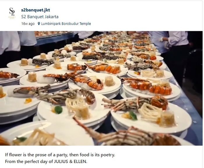 Sajian untuk para tamu undangan pernikahan Julius dan Patricia
