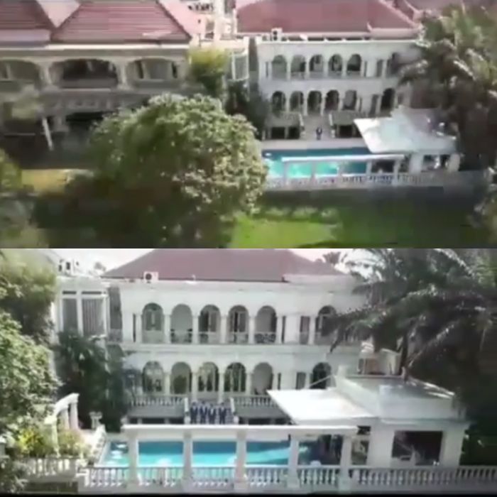 Bagian belakang dan kolam renang rumah Jusup Maruta