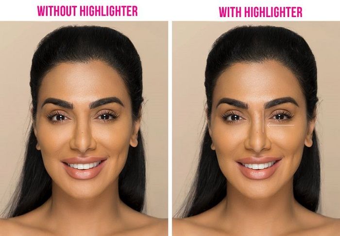 Trik hidung terlihat lebih mancung dengan highlighter