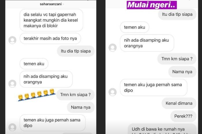Instastory Nikita Mirzani yang mengungkap bukti perselingkuhannya.