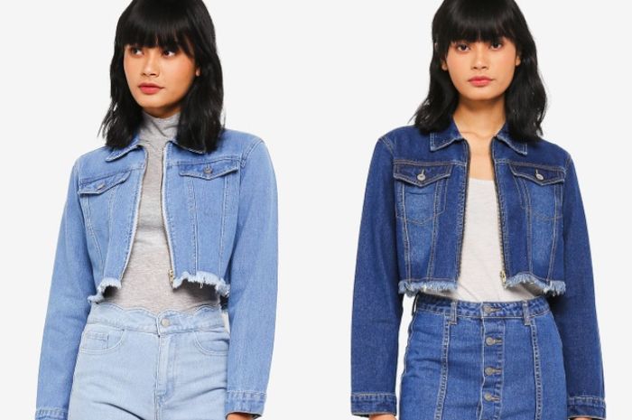 Something Borrowed - Cropped Frayed Denim Jacket