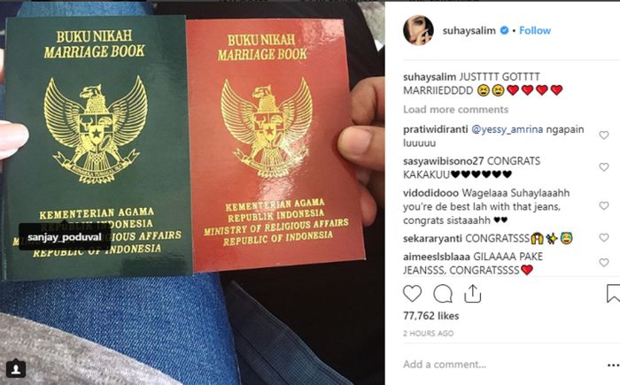 Suhay Salim resmi menikah