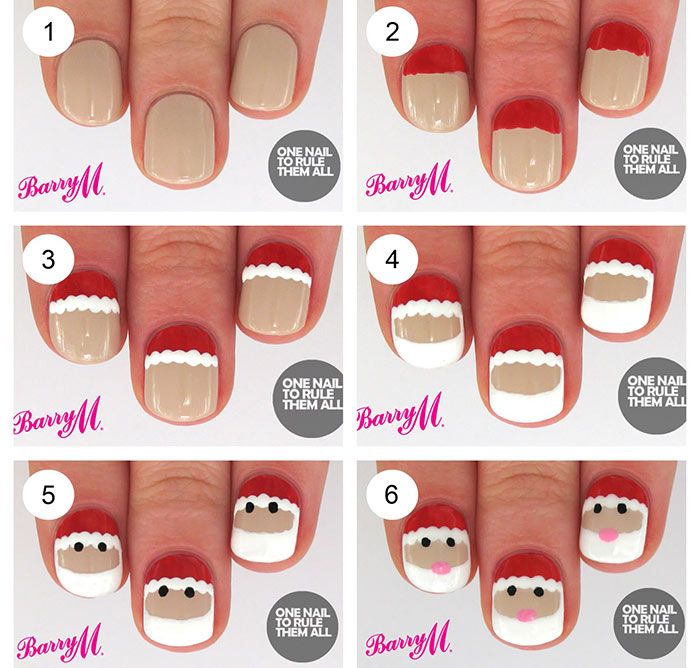 Natal 2018: Tutorial Nail Art Santa Claus Super Mudah untuk Mempermanis Kuku Saat Malam Natal