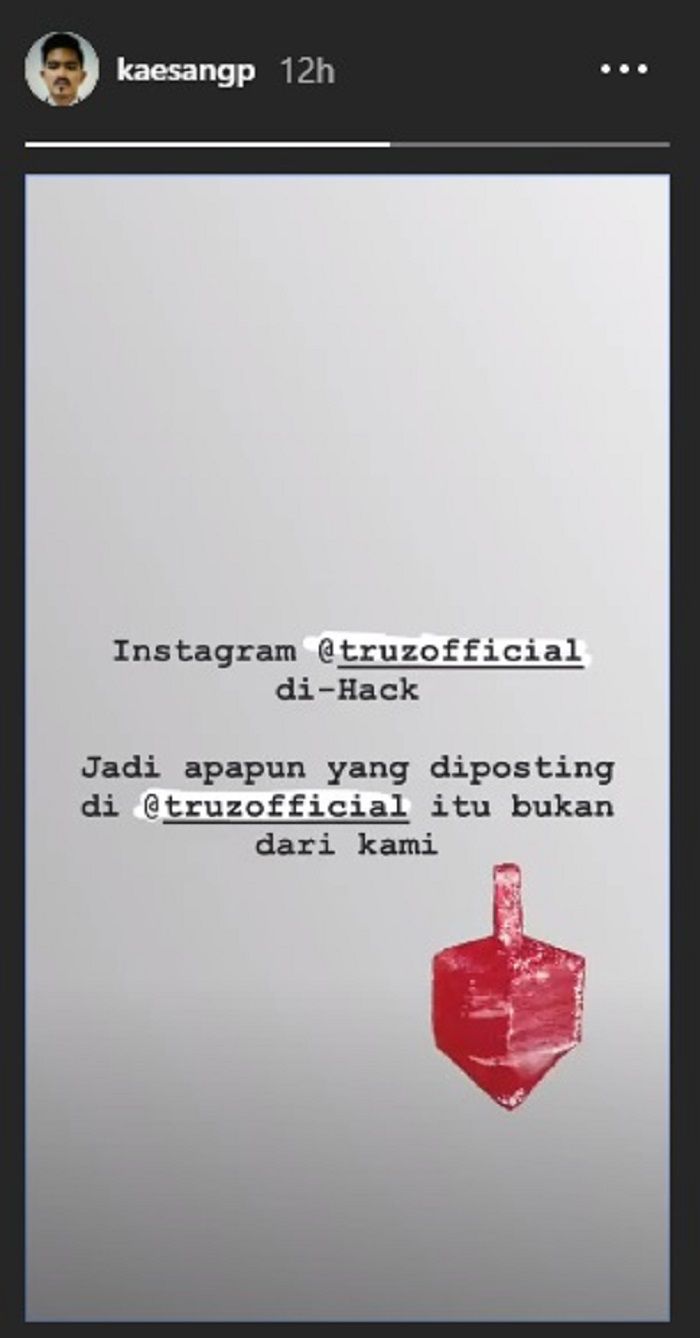Akun Instagram bisnis Kaesang Pangarep diretas.