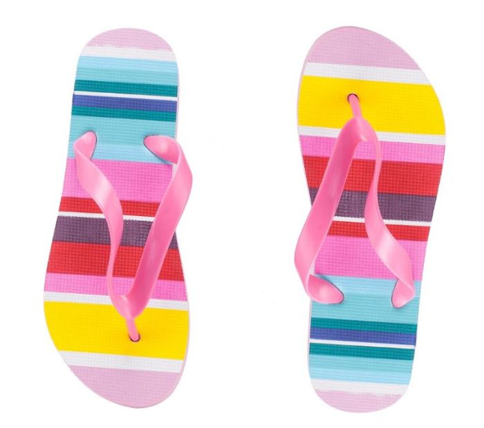 OVS - Rubber Striped Pattern Flip Flops