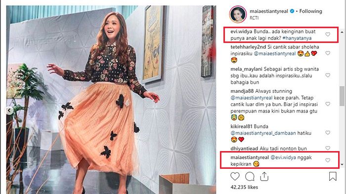 Jawaban Maia Estianty soal tambah anak lagi (instagram/maiaestiantyreal)