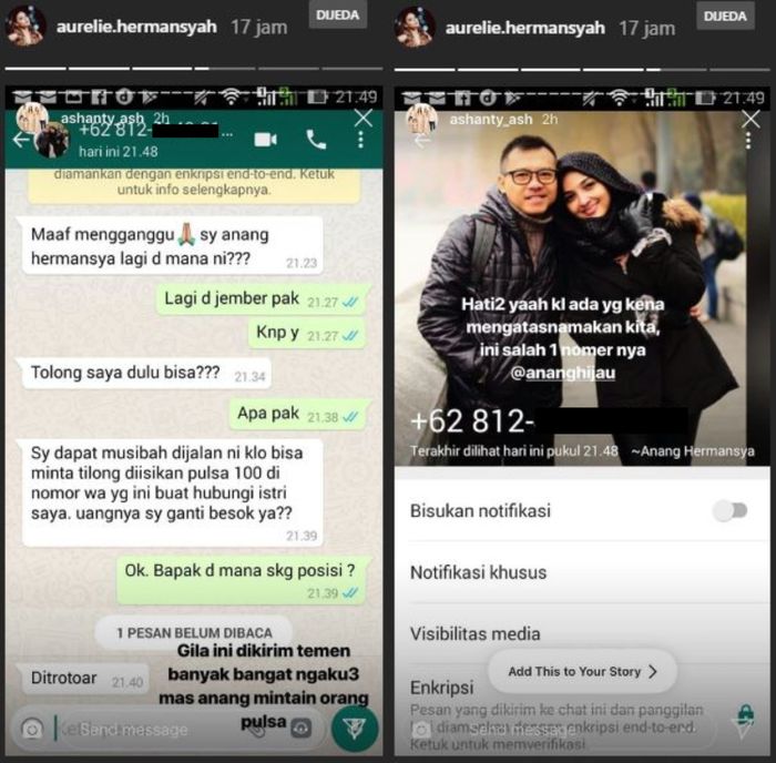 Ashanty Geram, Nama Anang Hermansyah Digunakan Oknum Tak Bertanggung Jawab Untuk Penipuan