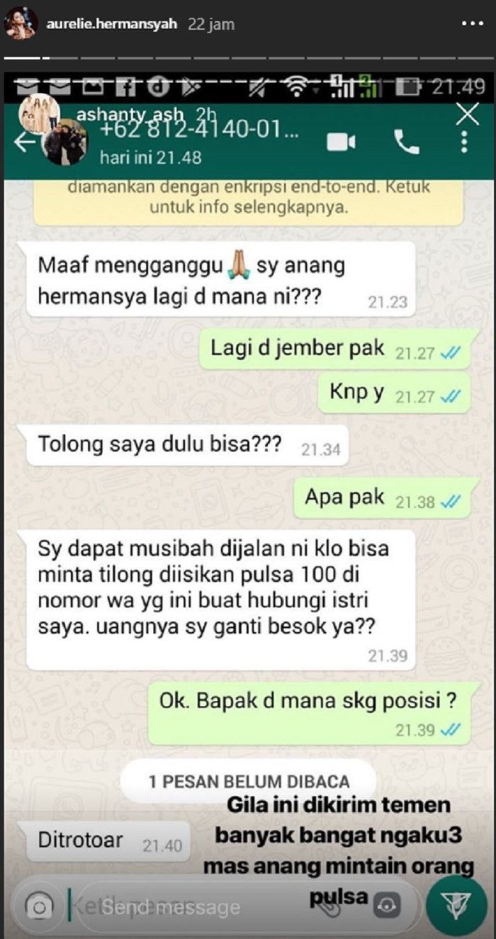 Nama Anang Hermansyah Terlibat Penipuan, Aurel Ungkap Fakta Sebenarnya