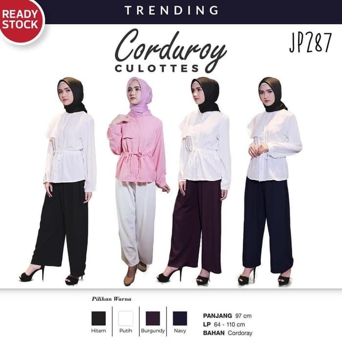 Tren fashion hijab 2019 dengan Corduroy Cullotes Premium