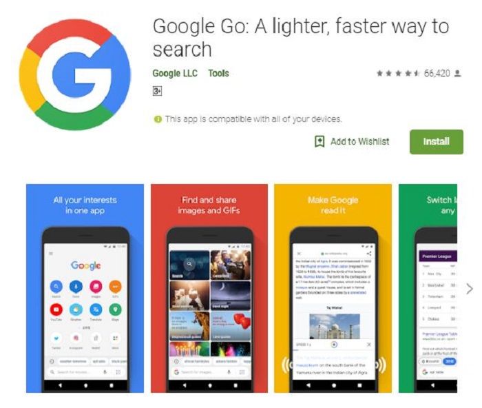 Aplikasi pembaca berita Google Go