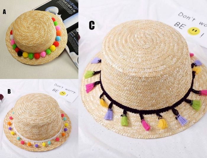 Boater Hat Poms