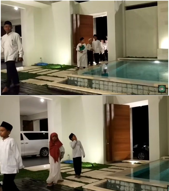 Anak yatim yang hadir diperesmian rumah Anang Hermansyah tampat takjub.