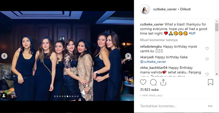 Mayangsari di pesta ulangtahun Cut Keke
