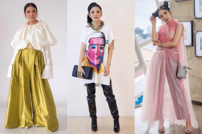 deretan penampilan Nindy dlam balutan busana dengan model yang unik dan nyentrik
