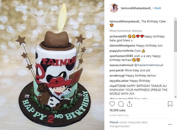 Kue ulang tahun Taimur yang unik