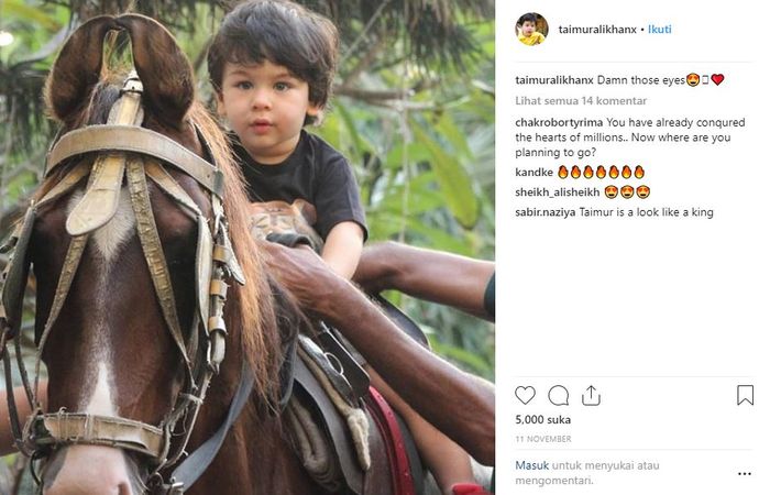 Taimur ketika menunggangi kuda, jadi inspirasi kue ulang tahun