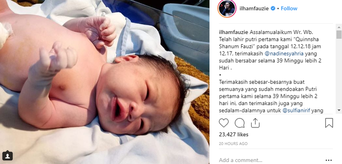 Anak pertama Ilham Smash