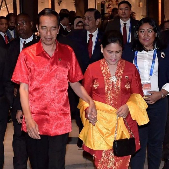 Jokowi menggandeng tangan Iriana