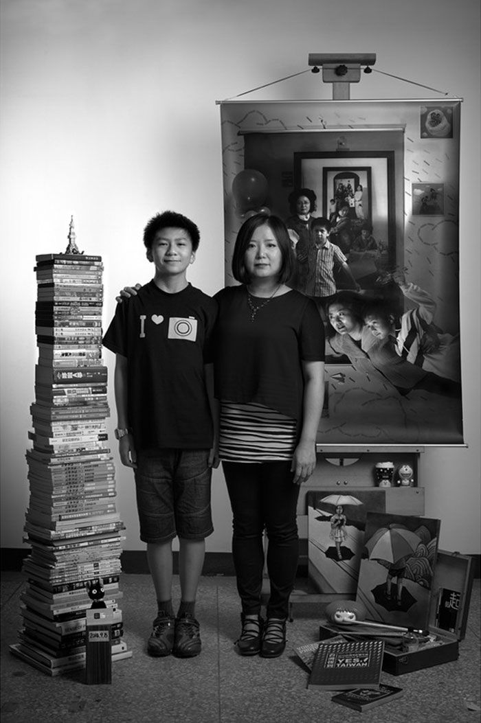saat annie wang dan sang putra sama-sama tinggi