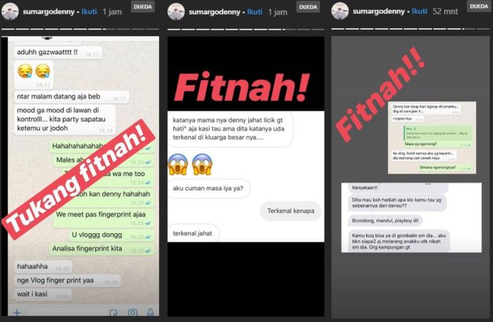 Denny Sumargo has uploaded a number of objections to the slander that was related to the news of the cancellation of his marriage to Dita Sudarjo.