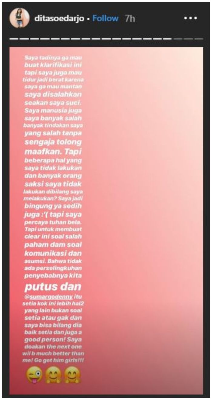 Dita Soedarjo Batal Menikah dengan Denny Sumargo