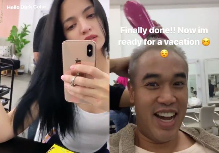 Penampilan terbaru Nia Ramadhani dan Ardi Bakrie usai mewarnai rambutnya