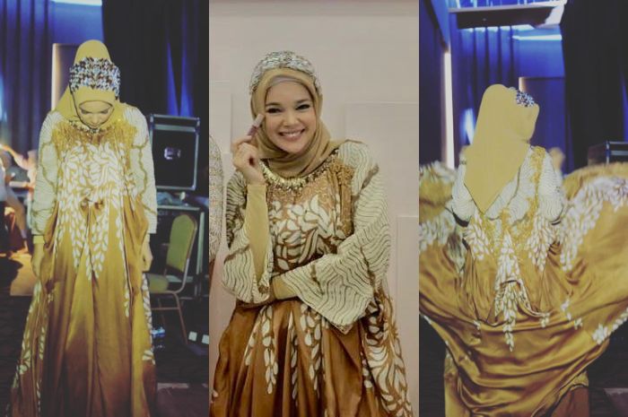 Dewi Sandra saat mengenakan dress yang mirip dengan Alyssa Soebandono