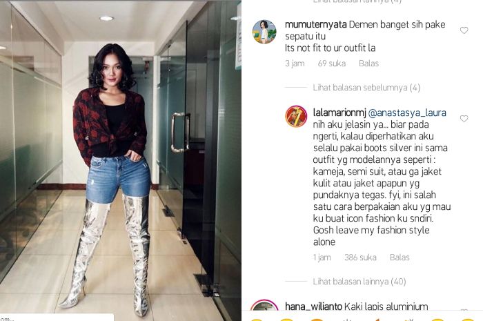 Gaya fashionnya 'disentil', Marion Jola balas komentar netizen