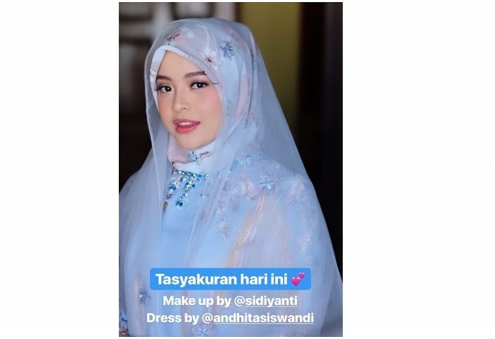 Penampilan Tasya Kamila saat tasyakuran 