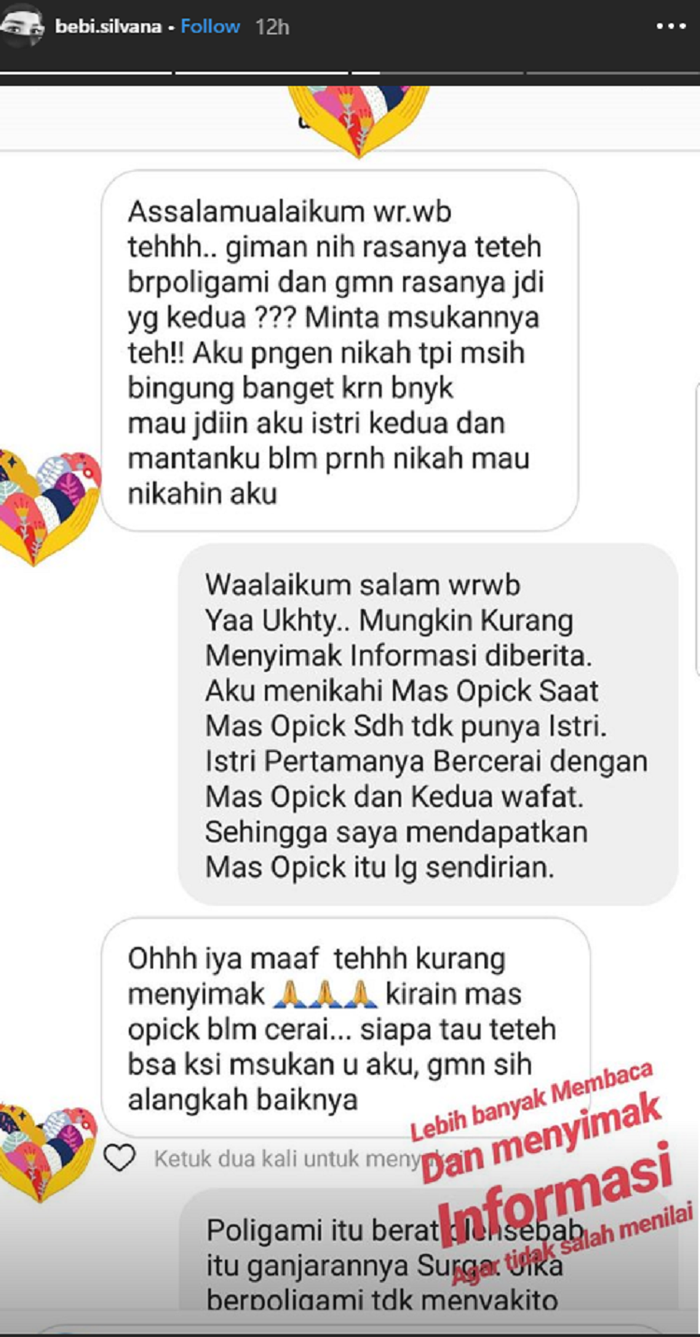 Baru Dinikahi Opick, Bebi Silvana Sudah Blak-blakan Soal Poligami