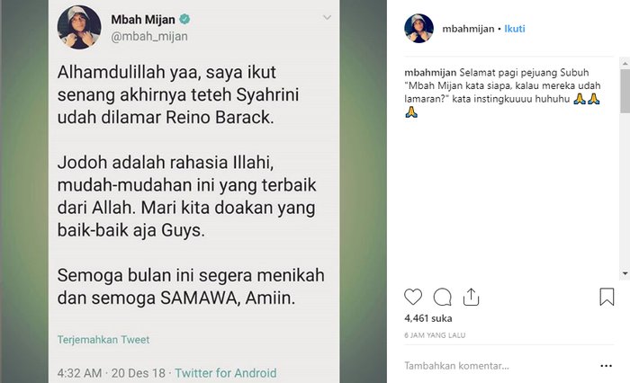 Unggahan Mbah Mijan soal lamaran Syahrini dna Reino Barack