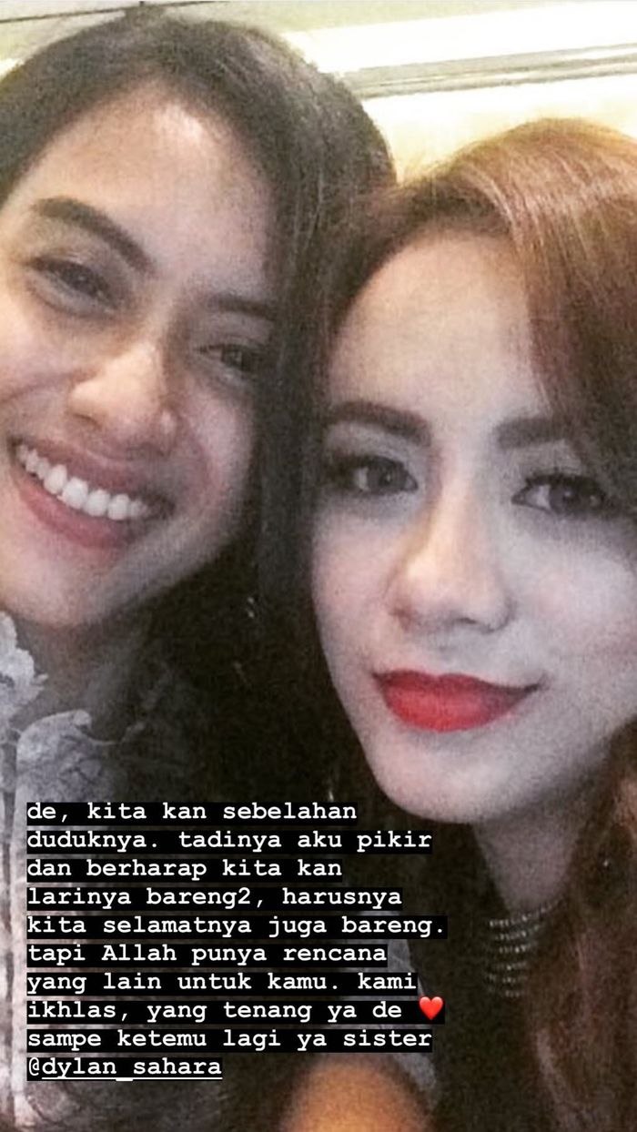 Unggahan insta story Cynthia Wijaya mengenang detik-detik terakhir kebersamaanya dengan Dylan Sahara