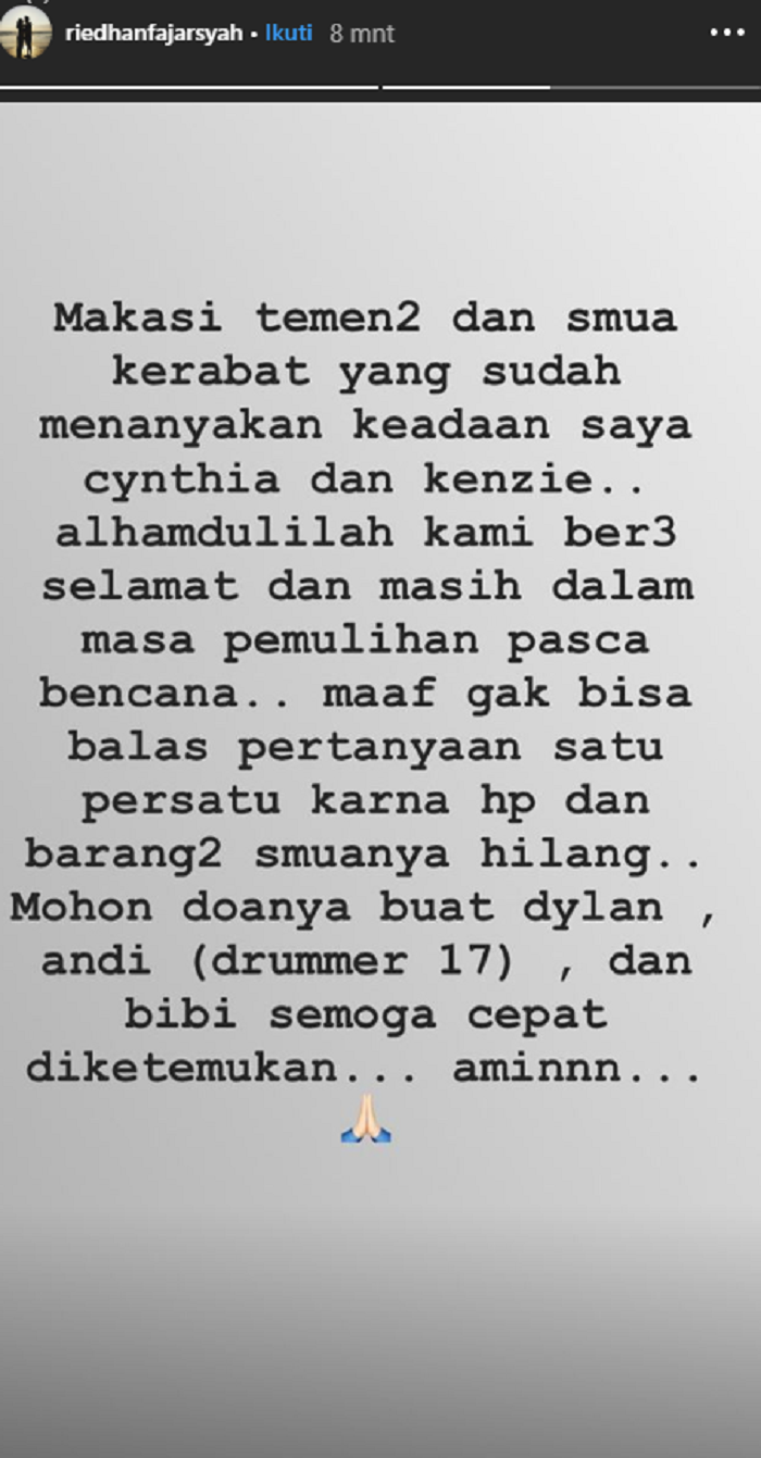 Kabar kondisi kembaran Ifan Seventeen pasca tsunami