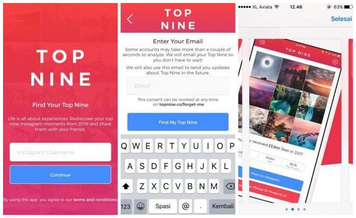 Best nine Instagram dengan aplikasi topnine.co