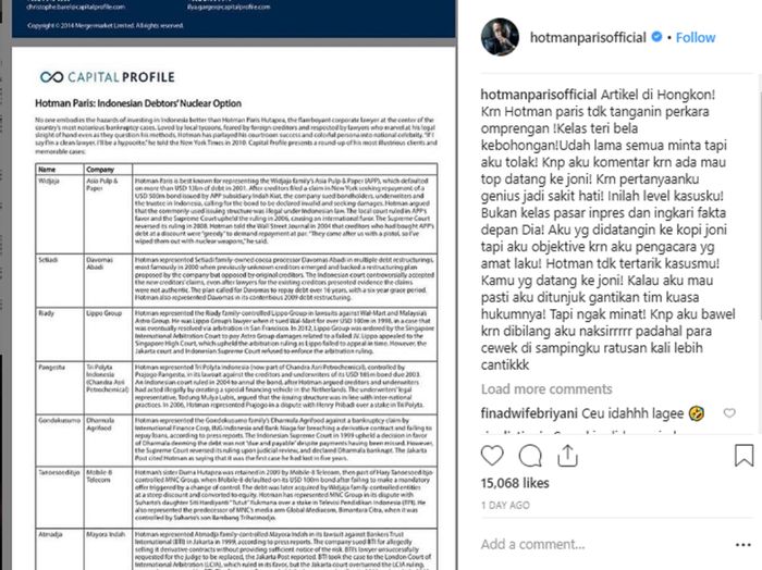 Jawaban menohok Hotman Paris untuk Hilda Vitria