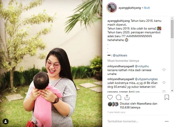 Unggahan Kahiyang Ayu/ Kahiyang Ayu Ingin Tambah Anak Walau Sedah Mirah Masih 5 Bulan, Ini Isi Resolusinya Tahun 2019