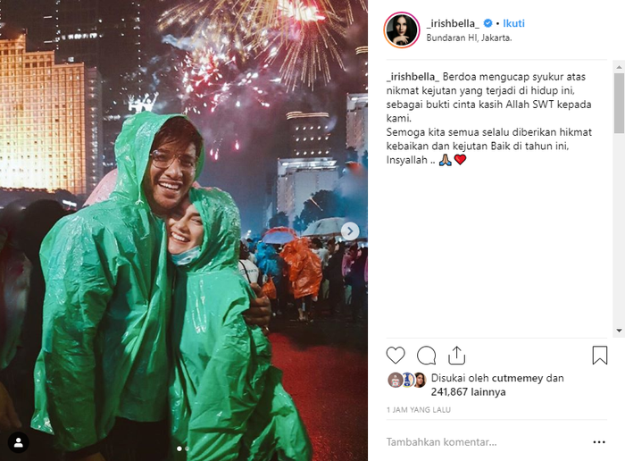 Unggahan Irish Bella di tahun baru 2019
