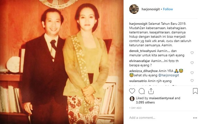Unggahan Harjono Sigit, ayah Maia Estianty