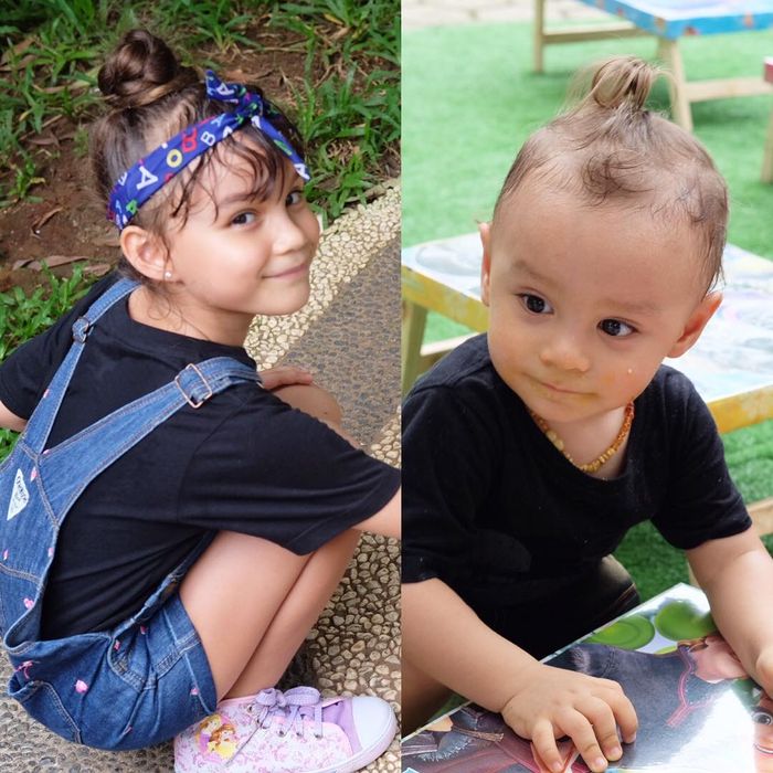 Foto putra dan putri Melaney Ricardo, Chloe Valentine Lynch dan Courage Jordan Lynch