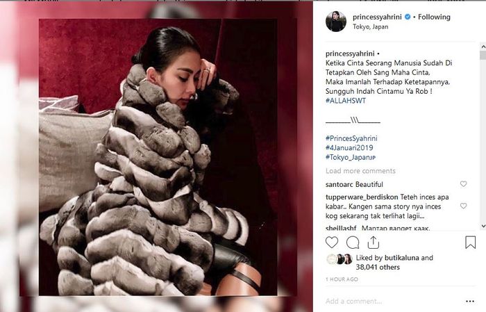 Syahrini curhat soal jodoh di instagramnya
