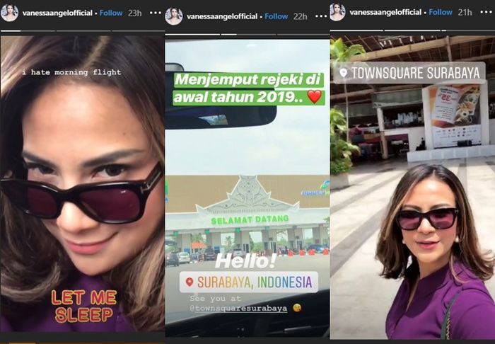 Instastory Vanessa Angel sebelum tertangkap. Artis Vanessa Angel Ditangkap Karena Kasus Prostitusi O