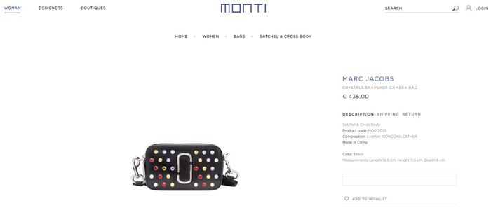 Marc Jacobs Crystals Snapshot Camera Bag
