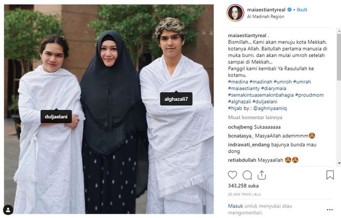 Penampilan cantik Maia Estianty dalam balutan hijab syari