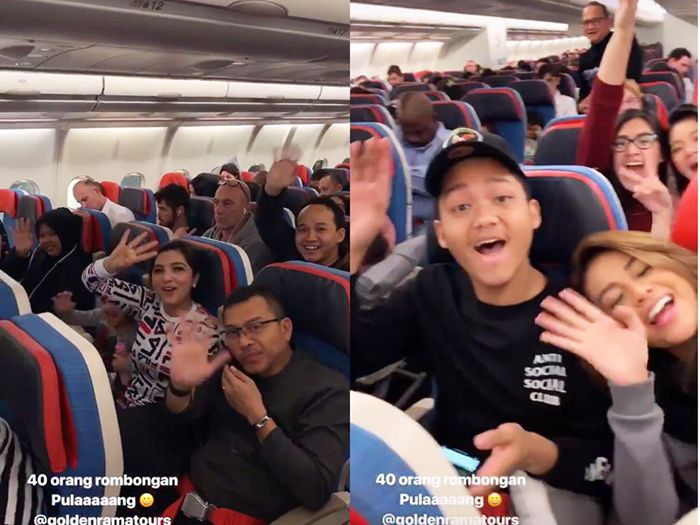 Ashanty naik pesawat kelas ekonomi